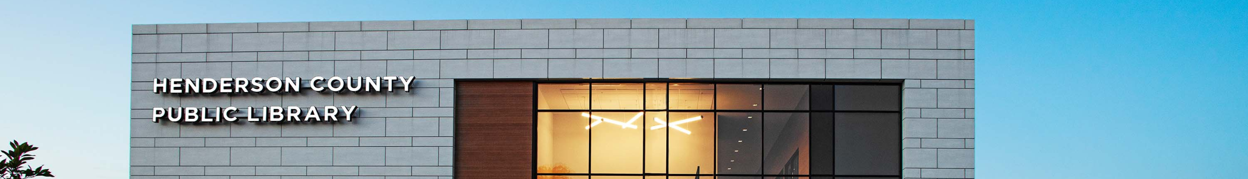 Henderson County Public Library building header