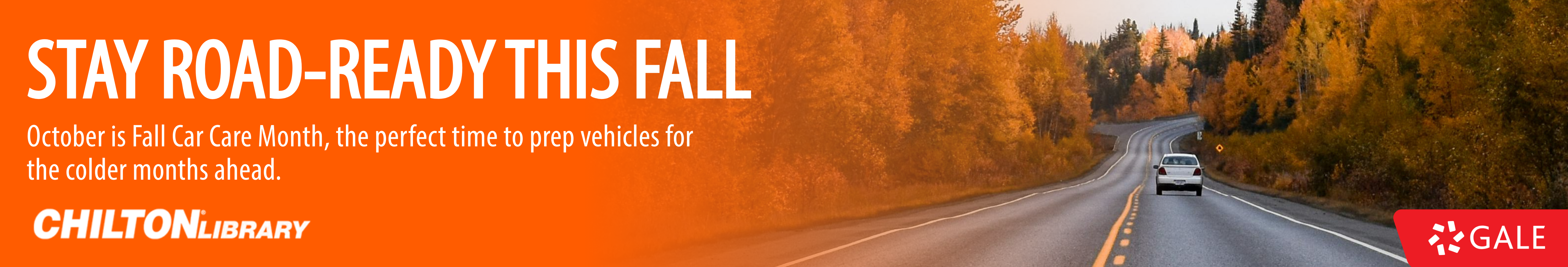"Stay Road-Ready this fall. October is Fall Car Care Month, the perfect time to prep vehicles for the colder months ahead with Chilton Library"