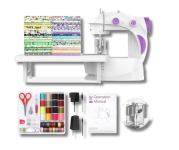 Mini Sewing Machine, thread, scissors and sewing tools