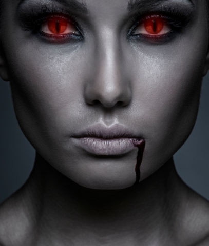 picture of a vampire with red eyes