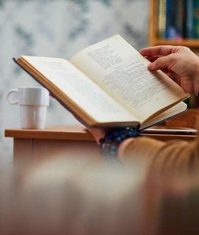 a person reading a book