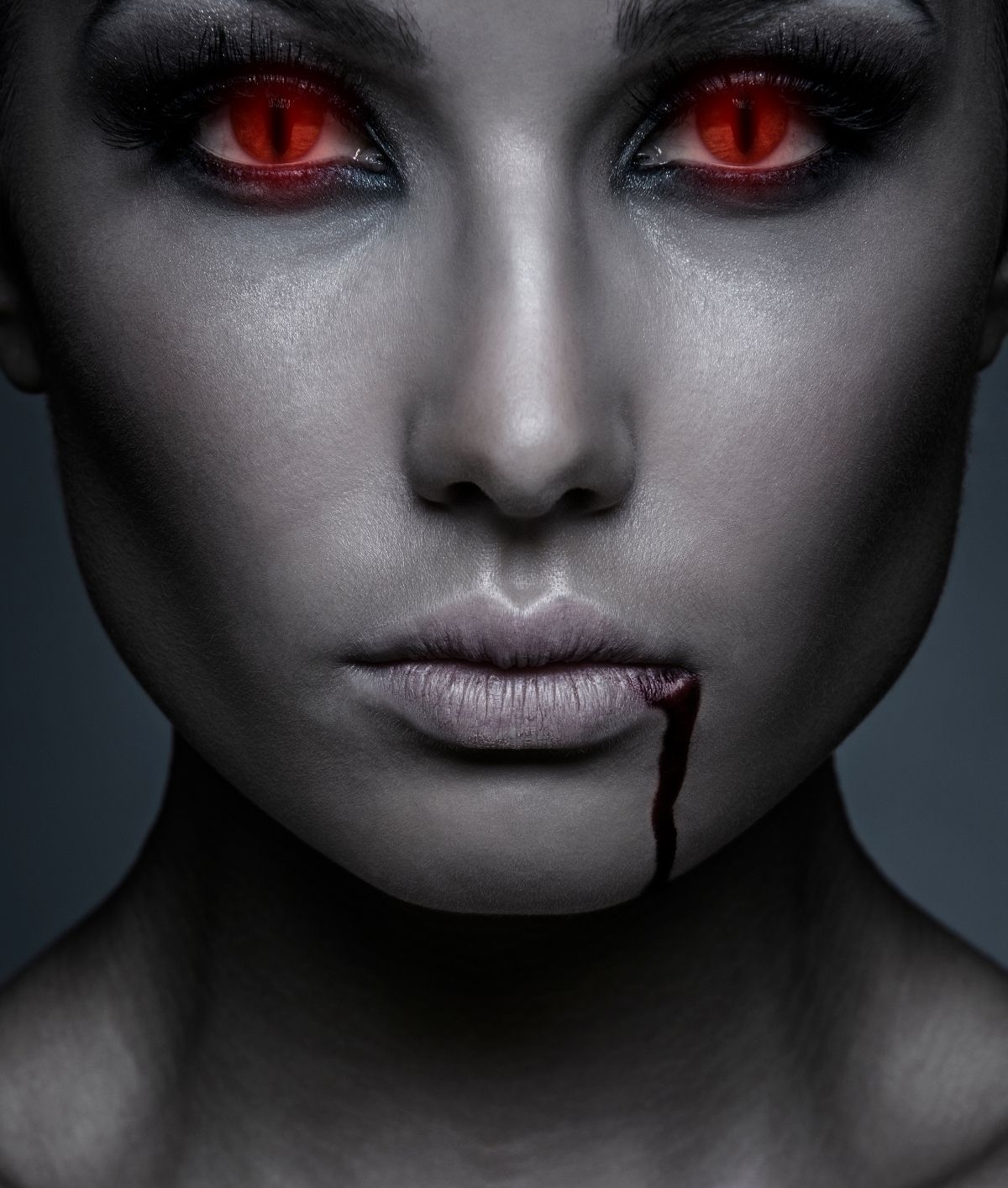 picture of a vampire with red eyes