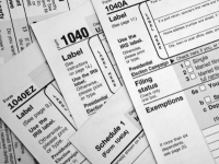 Different types of tax forms fanned out