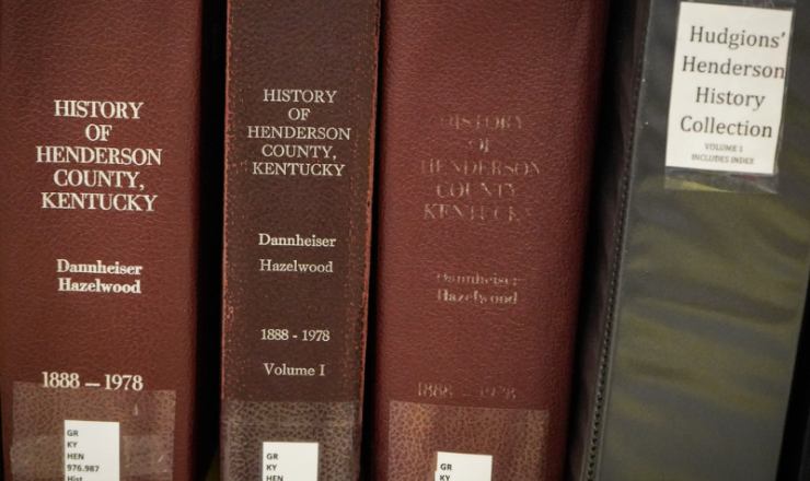 Volumes of different genealogy resources available in the library